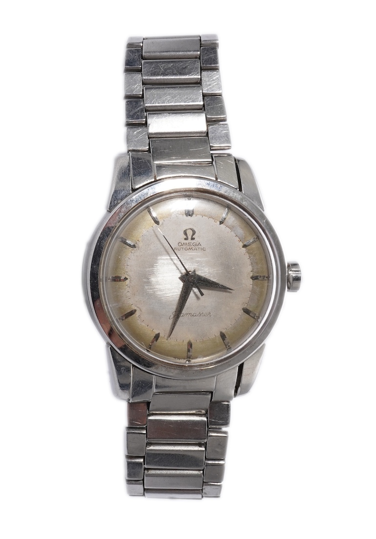 A gentleman's 1956 stainless steel Omega Seamaster Automatic wrist watch